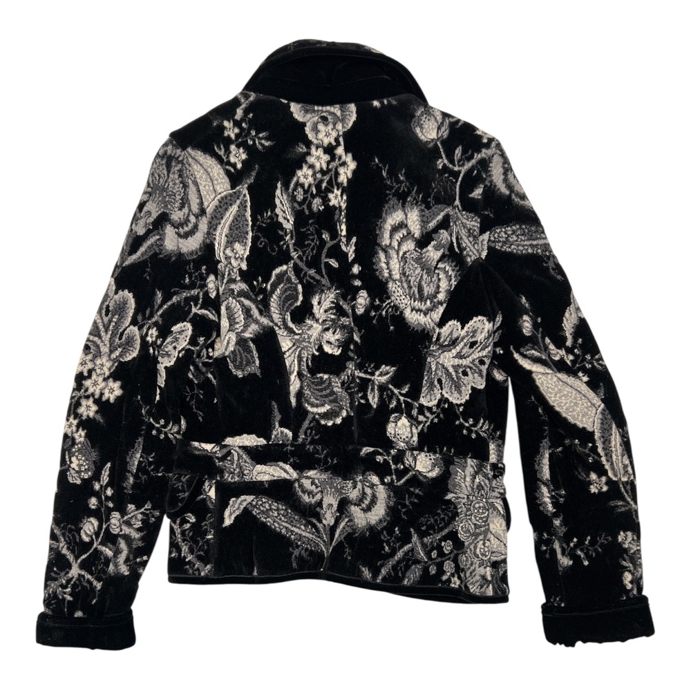 Fuzzi Artsy Evening Italian Luxe Velvet Floral Blazer Virgin Wool Viscose Size M - Picture 11 of 11